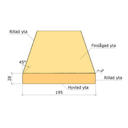 28X195 YTTERPANELBRÄDA GRAN G4-2 6,6M