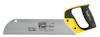 Handsaw med gult och svart handtag, märkt "Stanley FatMax Flooring Saw" med längder 13in/14tpi och 12in/300mm.