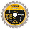 Cirkulär sågklinga med gul och svart etikett, texten "DEWALT EXTREME XR" och "190mm 24T".
