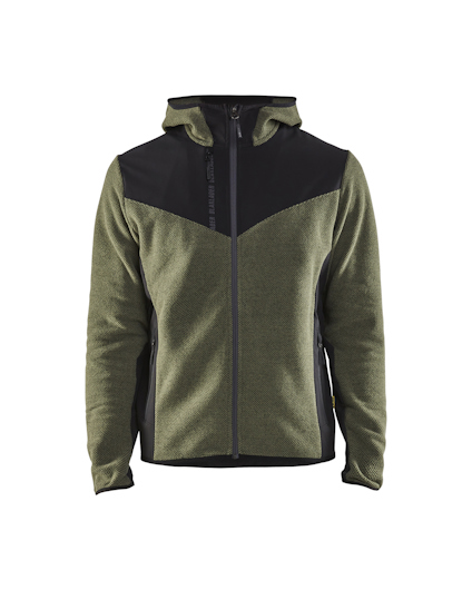 JACKA STICKAD MED SOFTSHELL 5940 2536 HÖSTGRÖN/SVART L