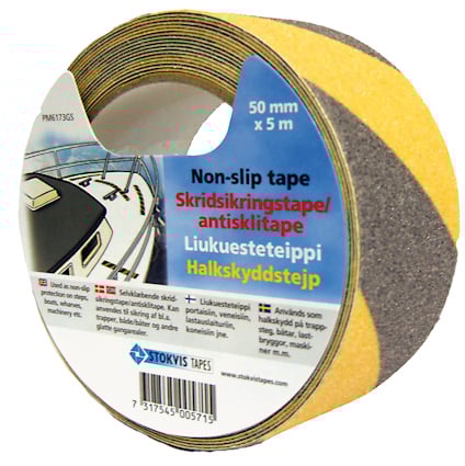 HALKSKYDDSTEJP, GUL/SVART 50 MM X 5 M