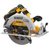 Cirkelsåg i gult och svart med DEWALT-logo och XR FLEXVOLT märken. Sawbladet har text: "190 mm 24T".