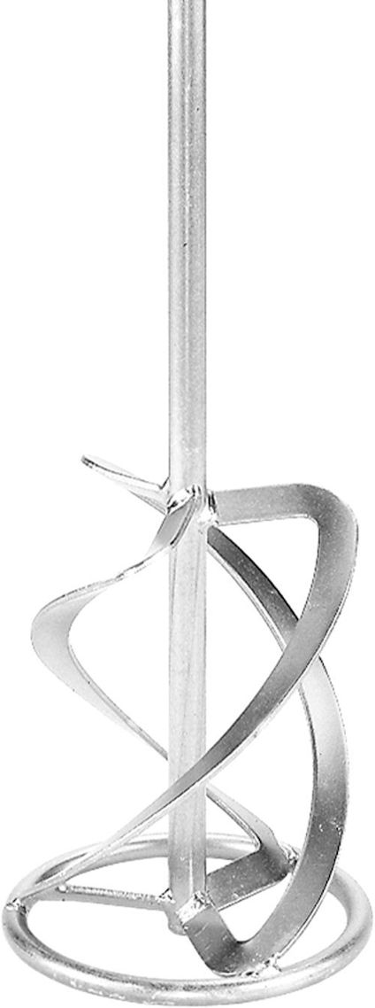 Metallisk spiralformad omrörare med stång och dubbla spiralblad.
