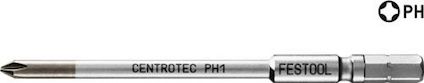 Centrotec skruvbit PH1 i metall med text "FESTOOL" och "PH1" samt PH-symbol.