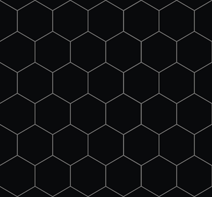 Svart väggskiva med hexagonalt mönster i ett nästintill sömlöst arrangemang.
