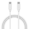 Vit USB-C till USB-C 2.0 laddkabel, två kontaktdon med inskriptionen "Smartline".