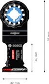 Multiverktygsblad från Bosch Expert, 91 mm långt, med markeringarna "Starlock", "MetalMax AIZ 32 AT" och "EXPERT".