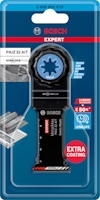 Förpackning med Bosch Expert sågklinga för metall, modell Starlock Plus PAIZ 32 AIT, med extra beläggning.