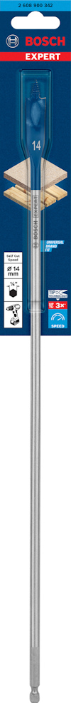 Borr från Bosch Expert-serien, med förpackning och märkningar synliga, inklusive "14" och diverse logotyper.