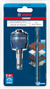 Förpackning av Bosch Expert PowerChangePlus HEX11 för hålsågar, passande 14–210 mm, TCT 8,5x105 mm.