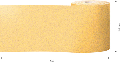 Rulle med sandpapper, 93 mm bred och 5 m lång.