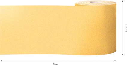 Rulle med sandpapper, mått: 93 mm bredd, 5 meter längd.