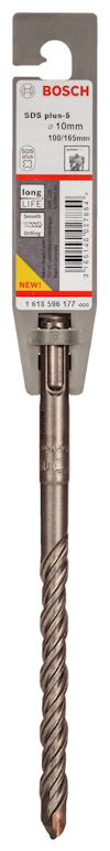 Borr från Bosch SDS plus-7X, 10 mm diameter i förpackning.