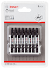Förpackning med 8 st Bosch Impact Control bits, märkta T25, med illustration och texter på framsidan.