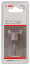 Förpackning med Bosch bitshållare, 17 mm, med lång livslängd. Text: "2 608 550 072".