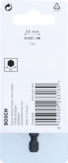 Förpackning av Bosch bits T30, 50 mm, med streckkod och produktinformation.
