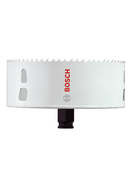 Metallhålsåg med tandad kant och Bosch-logotypen tryckt på sidan.
