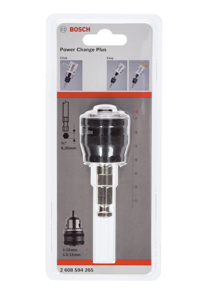 Förpackning med Bosch Power Change Plus-adapter.