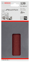 Slipningspapper Bosch Wood+Paint, 120 grit, 93x186 mm, 10-pack.