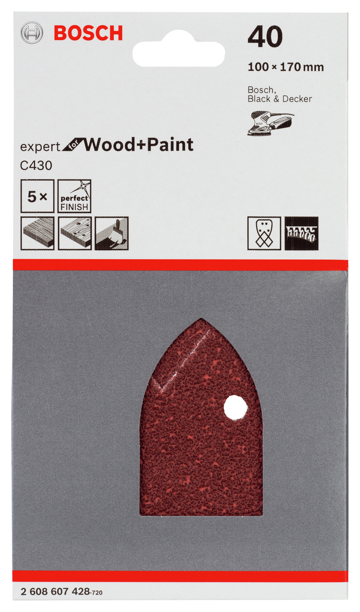 SLIPPAPPER BOSCH C430 EXPERT FOR WOOD AND PAINT MULTISLIP - Bosch