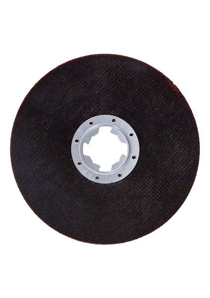 Svart sliprondell med silverfärgad metallsockel i mitten.