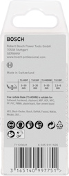 Förpackning av Bosch sticksågblad med specifikationer och streckkod.