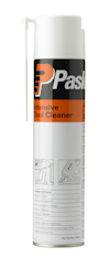 Sprayburk med etikett "Paslode Intensive Tool Cleaner" och instruktioner i svart text på vit bakgrund.