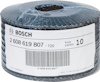Förpackning med 10 stycken Bosch slipskivor, modell 2 608 619 807, tillverkad i Schweiz.