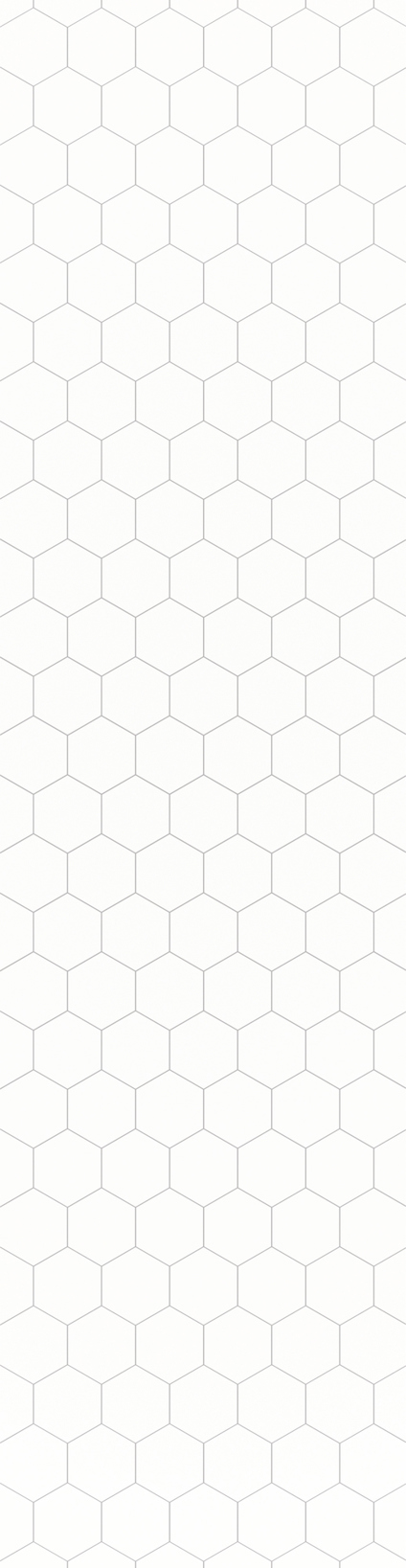 Vit väggskiva med hexagonalt mönster.