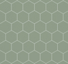 Sexkantigt mönster i olivgrön färg med vita linjer mellan varje hexagon.