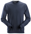 Mörkblå sweatshirt med rund hals och långa ärmar.