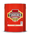 Röd plåtburk med texten "Timberex Wood Finishing Oil White".