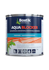 Förpackning med etikett för Aqua Blocker av märket Bostik, beskriver vattentätningsegenskaper.