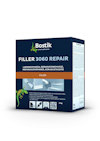 Förpackning av Bostik Filler 3060 Repair, 2 kg, med text på flera språk och bild av kameleont.
