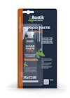 Förpackning med Bostik Wood Paste Pine, 75 ml, med orange och blå design samt vit text och logotyp.