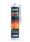 Vit tub med texten "Bostik Lim/Tät Plus" och en applikatorspets.