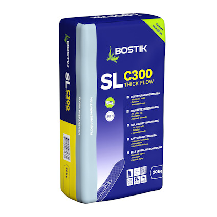Bostik SL C300 Thick Flow, 20 kg säck. Självutjämnande avjämningsmassa för golv.