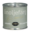 Grön plåtburk med texten "linoljefärg" och "GRÅGRÖN" samt logotyp för Ottosson Färgmakeri AB.