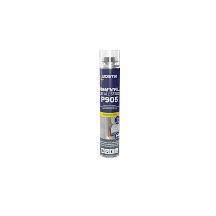 Sprayflaska med Bostik Foam'n'Fill P905 All Season.