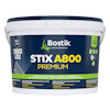 Behållare med etikett "Bostik STIX A800 Premium", kapacitet 10 liter, för golvlim.