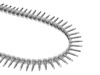 Skruvband i plast med silverfärgade gipsskruvar, arrangerade i en cirkulär form.