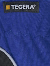 Blå handske med etikett som har texten "TEGERA" och en liten orange kvadrat.