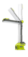 Bärbar, grön och grå arbetsbelysning med justerbar arm, märkt "RYOBI".