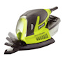 Hörnslip i svart och neongrön design med dammuppsamlingsbehållare och RYOBI-logotyp på sidan.