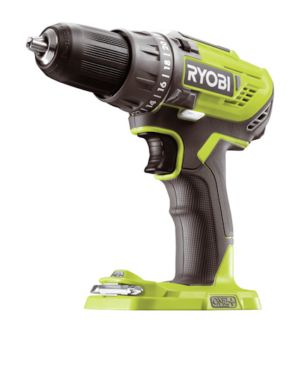 Grön och svart borrskruvdragare med märket "RYOBI" på sidan.
