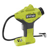 Grön och svart kompressor med texten "RYOBI" och "ONE+" på en batteridriven design.