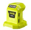 Grön batteriladdare med logotypen "RYOBI" och "ONE+" synliga.