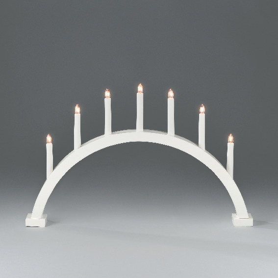 LJUSSTAKE 7-LJUS TRÄ VIT 2272-205 - Konstsmide