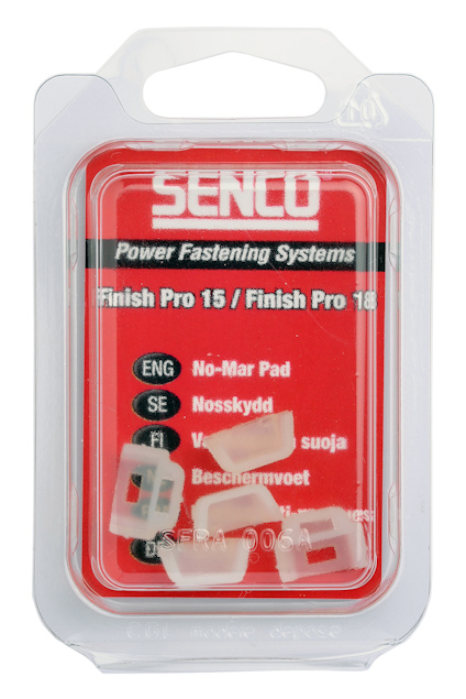 Förpackning med fem vita nosskydd för Senco Finish Pro 15/Finish Pro 18.
