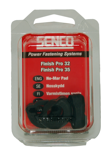 Förpackning med nosskydd för Senco Finish Pro 32/35, innehåller tre svarta nosskydd.